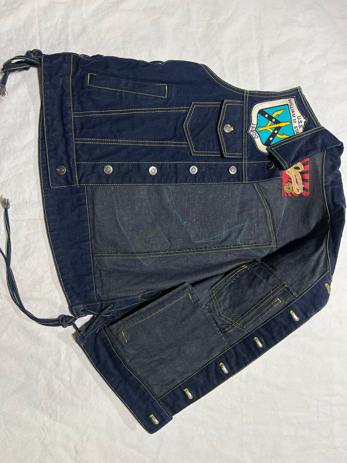 진청워싱 할리 커스텀 청조끼 상품이미지3