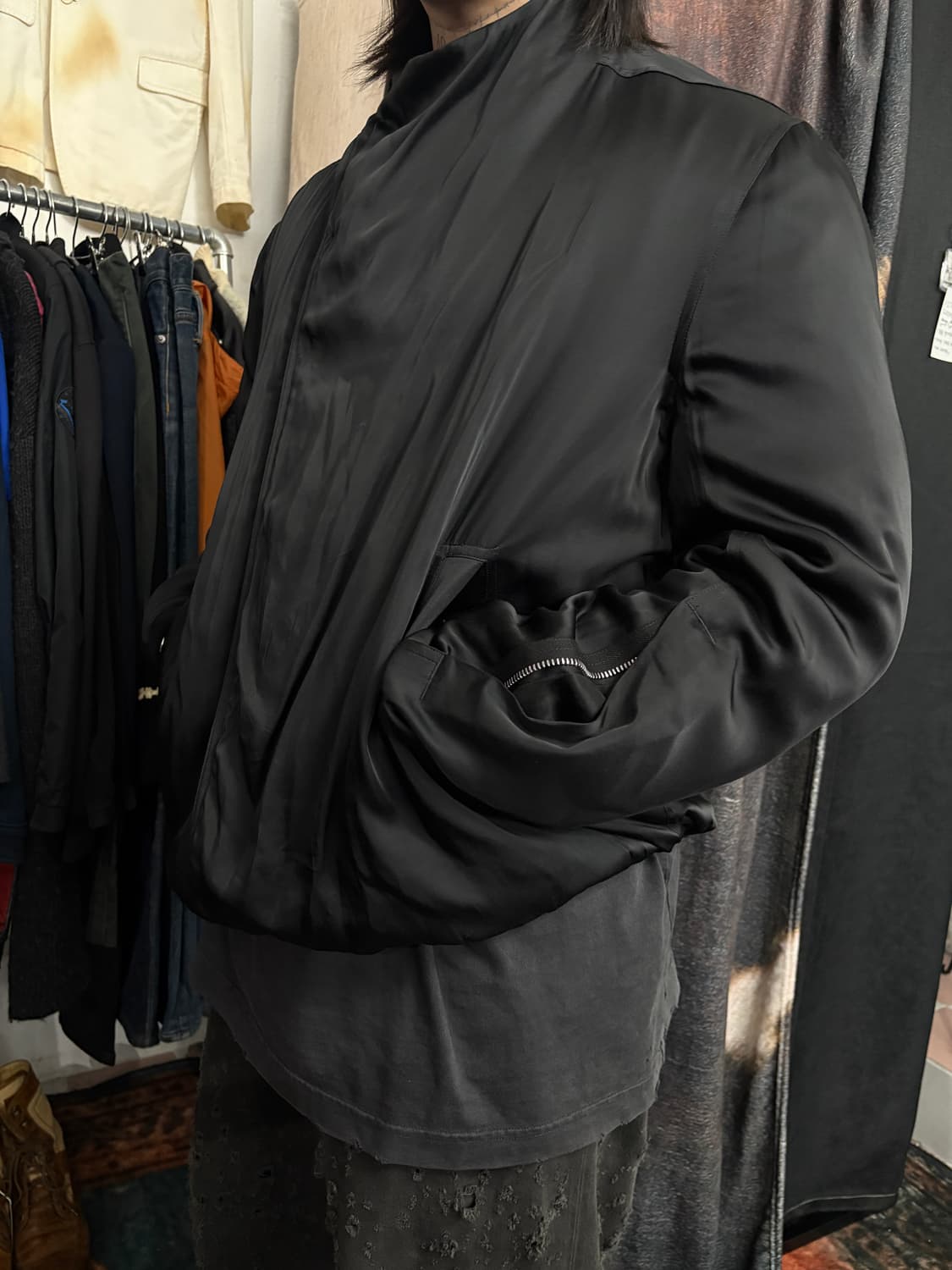 TTF✳️2025s/s 릭오웬스 세틴 봄버 상품이미지4