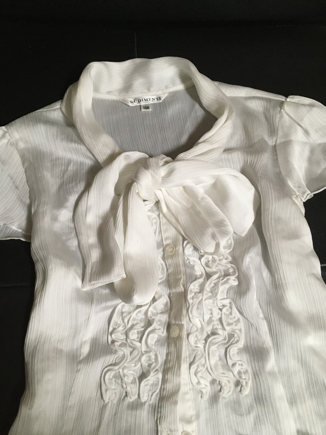 리본 반팔 블라우스 상품이미지2