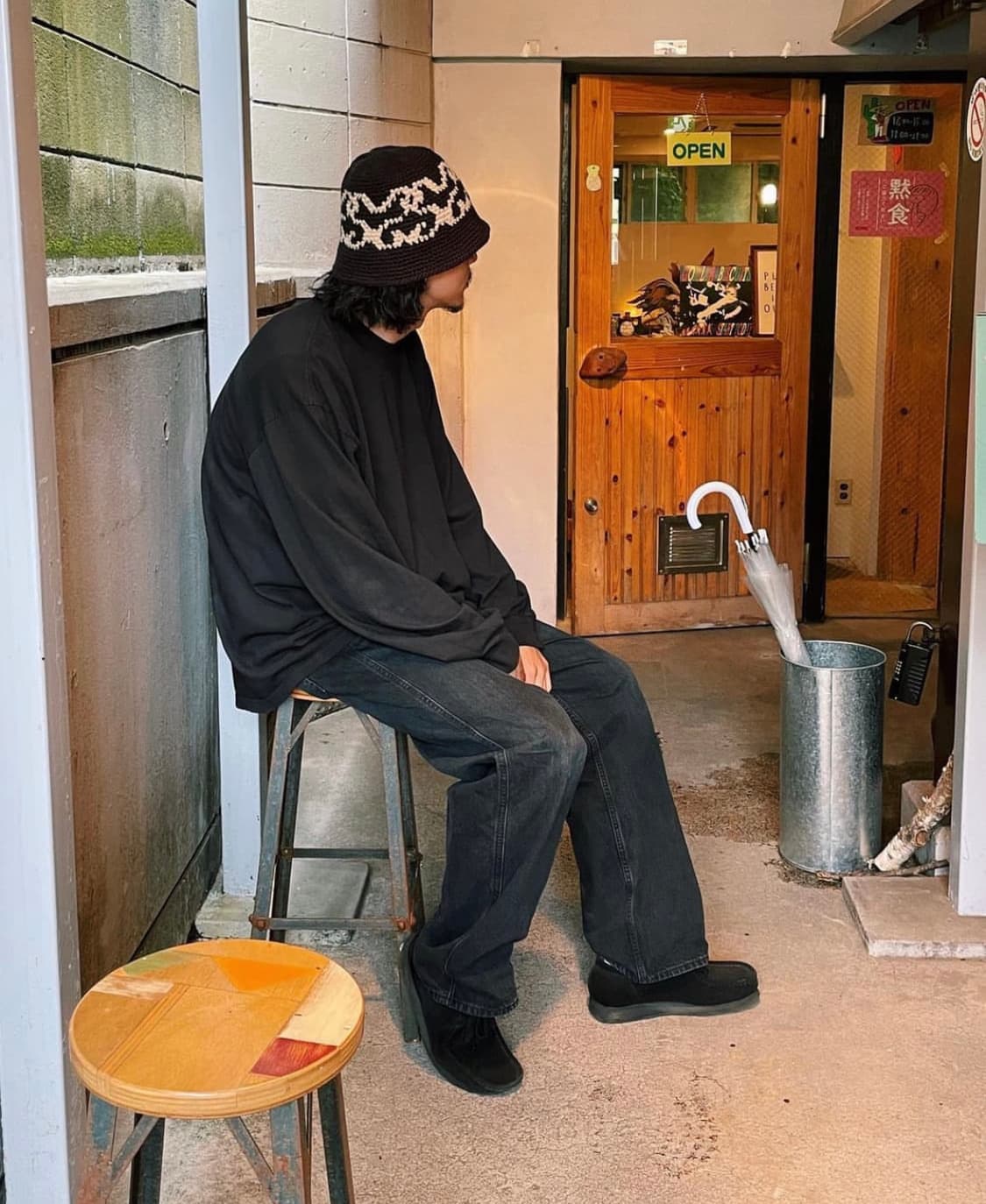 스투시 니트 버킷햇 블랙 상품이미지2