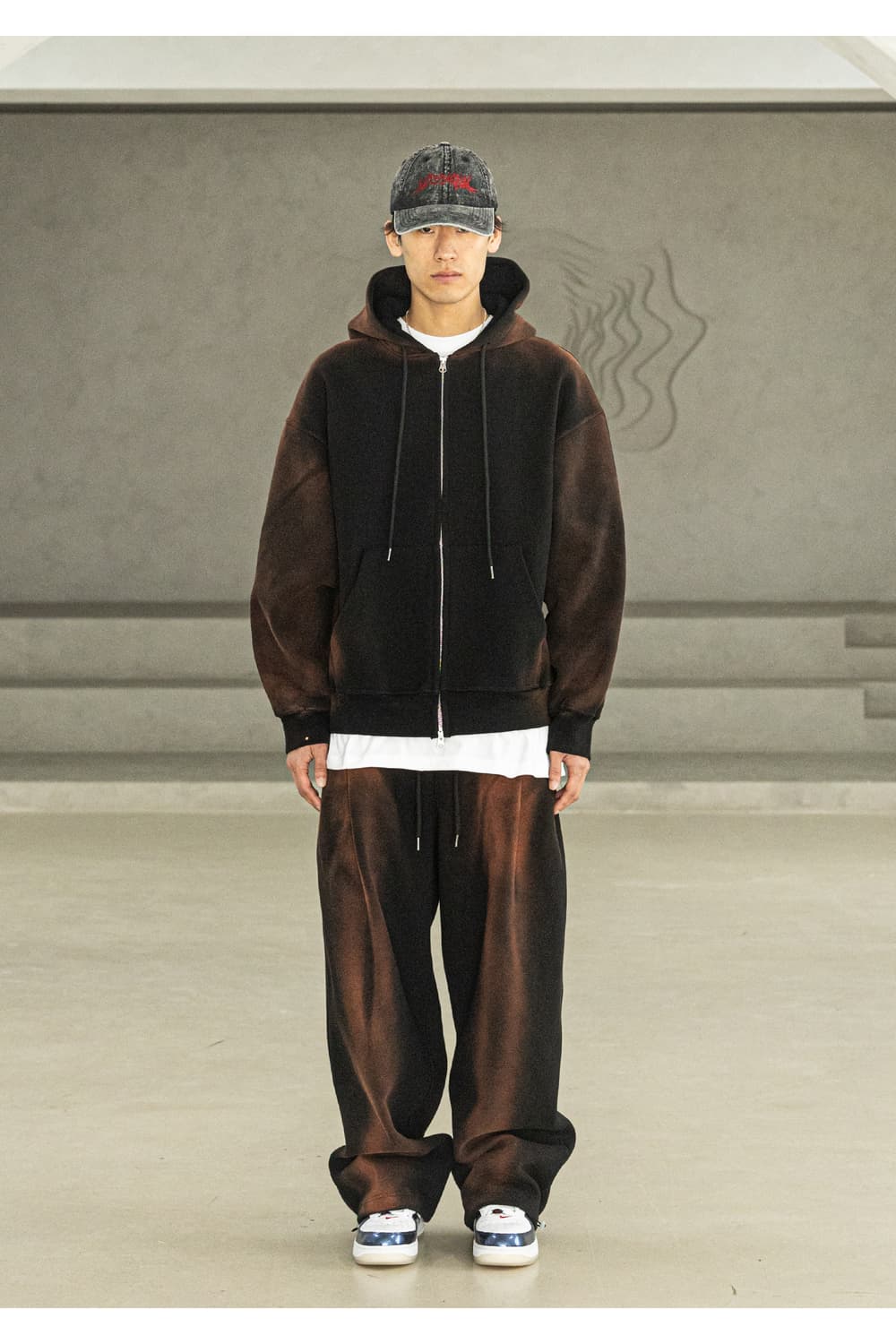 매스노운 워시드 포턱 오버핏 후드 집업 L 상품이미지2