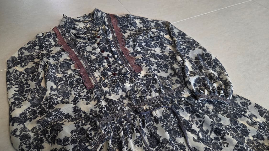 BNX 펀칭 레이스 플레어 미니 원피스 상품이미지3