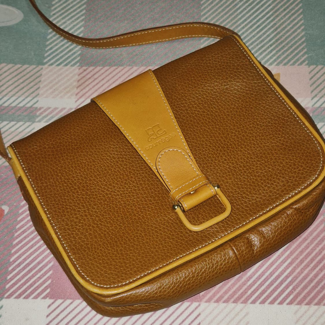 90s 꾸레쥬 클래식 레더 벨트 크로스백 상품이미지8