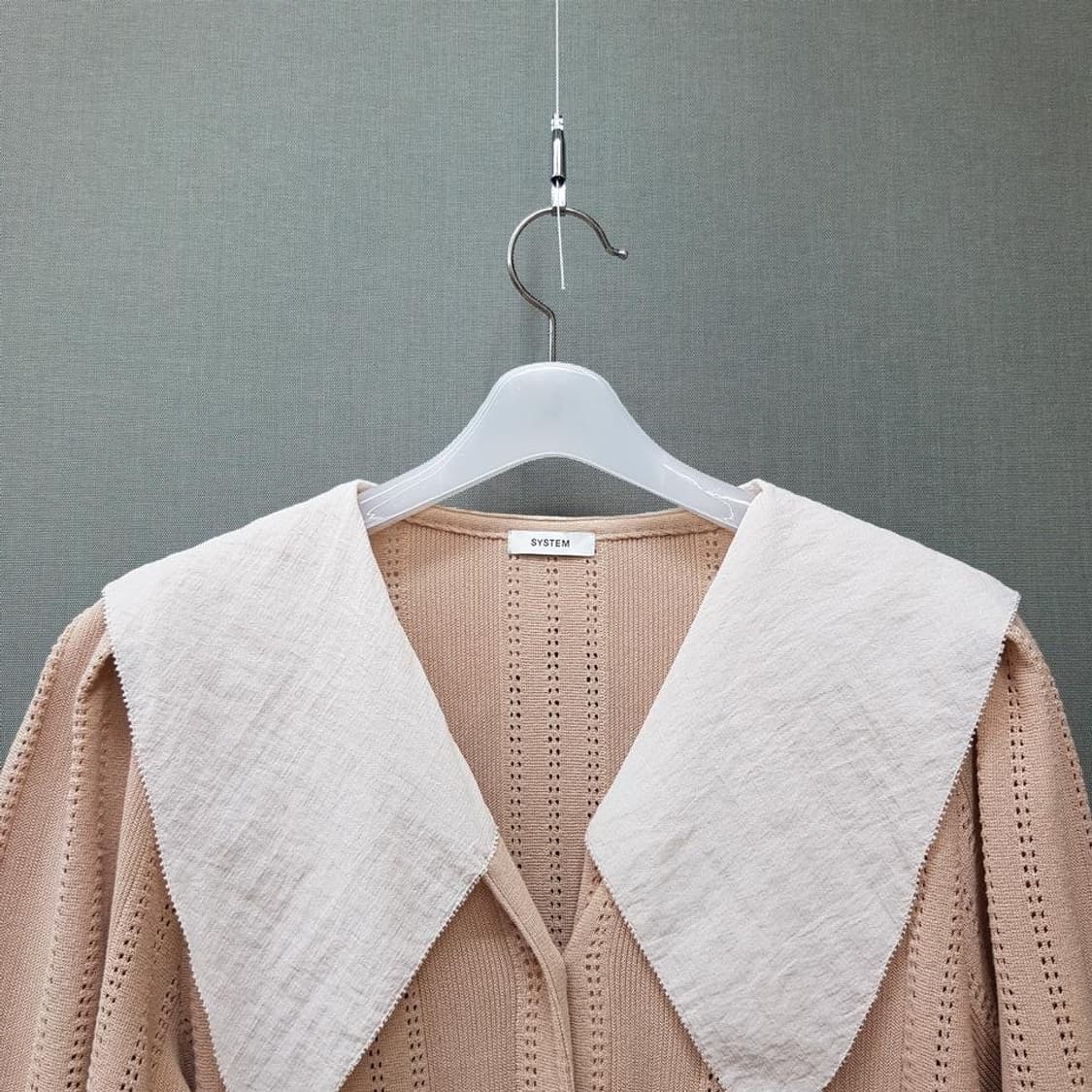 한섬 시스템 2022 빅카라 니트 가디건 S사이즈 상품이미지2