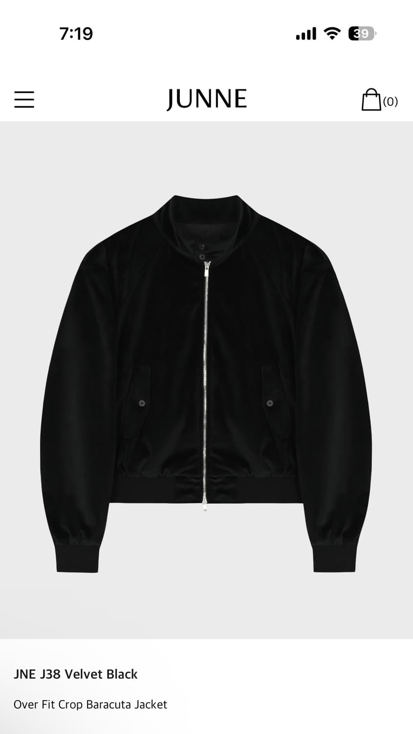 준느 j38 벨벳 바라쿠타 자켓 상품이미지1