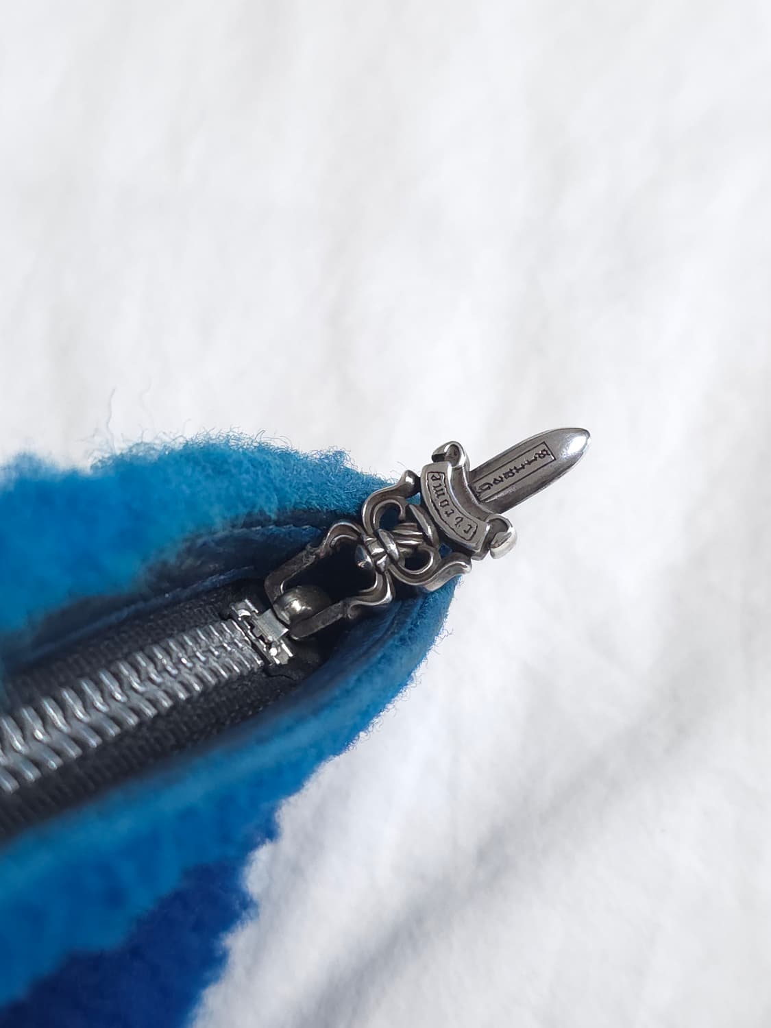 [OS] 크롬하츠 시어링 스크롤라벨 코인 파우치 지갑 블루 상품이미지10