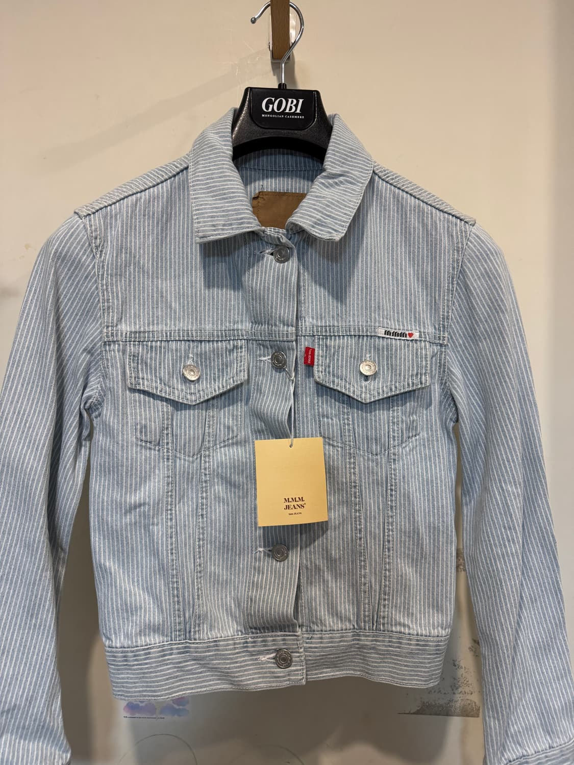 새상품 MMM 매니모어몽 스트라이프 데님 자켓 상품이미지6
