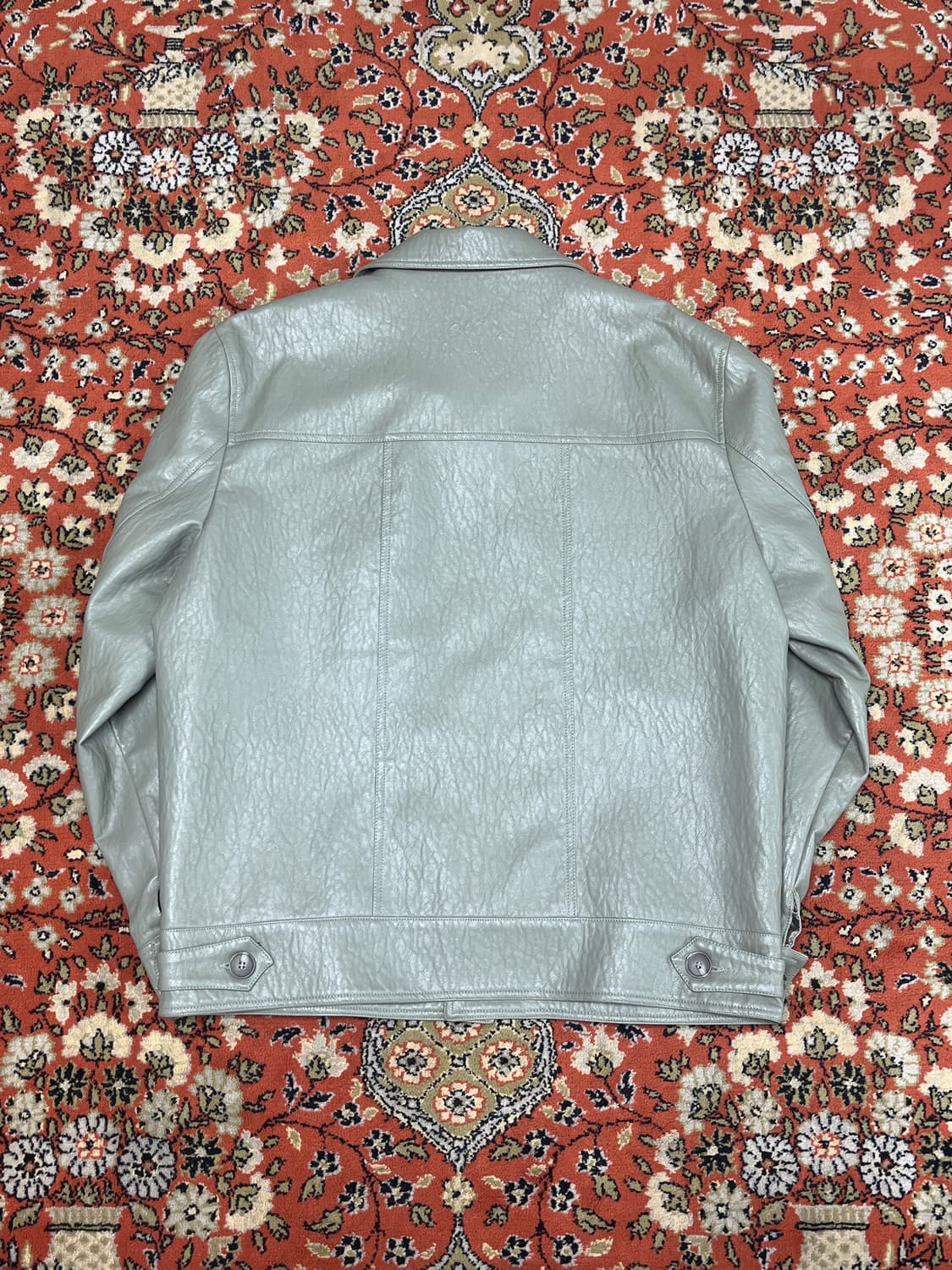 [L] 멘토 카키 그린 가죽 레더자켓  상품이미지2