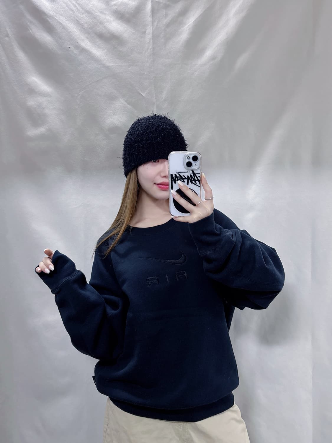 나이키 AIR 빅로고 블랙 맨투맨  상품이미지2