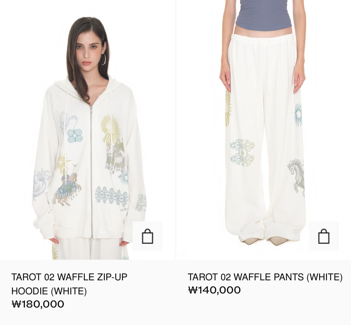 [새상품] 투머치택스 타로 와플 후드집업 팬츠 세트 상품이미지1