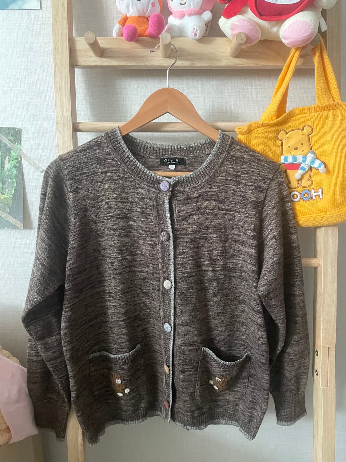 모리걸 빈티지 곰돌이 브라운 가디건 스커트 set🐻🤎 상품이미지3