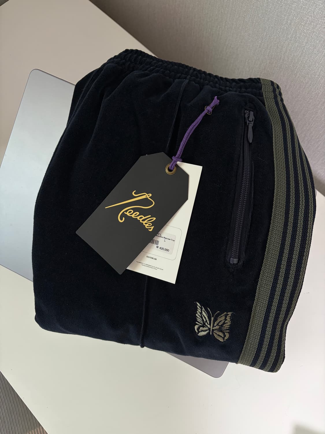 [L] 니들스 벨루어 트랙팬츠 네이비 상품이미지1