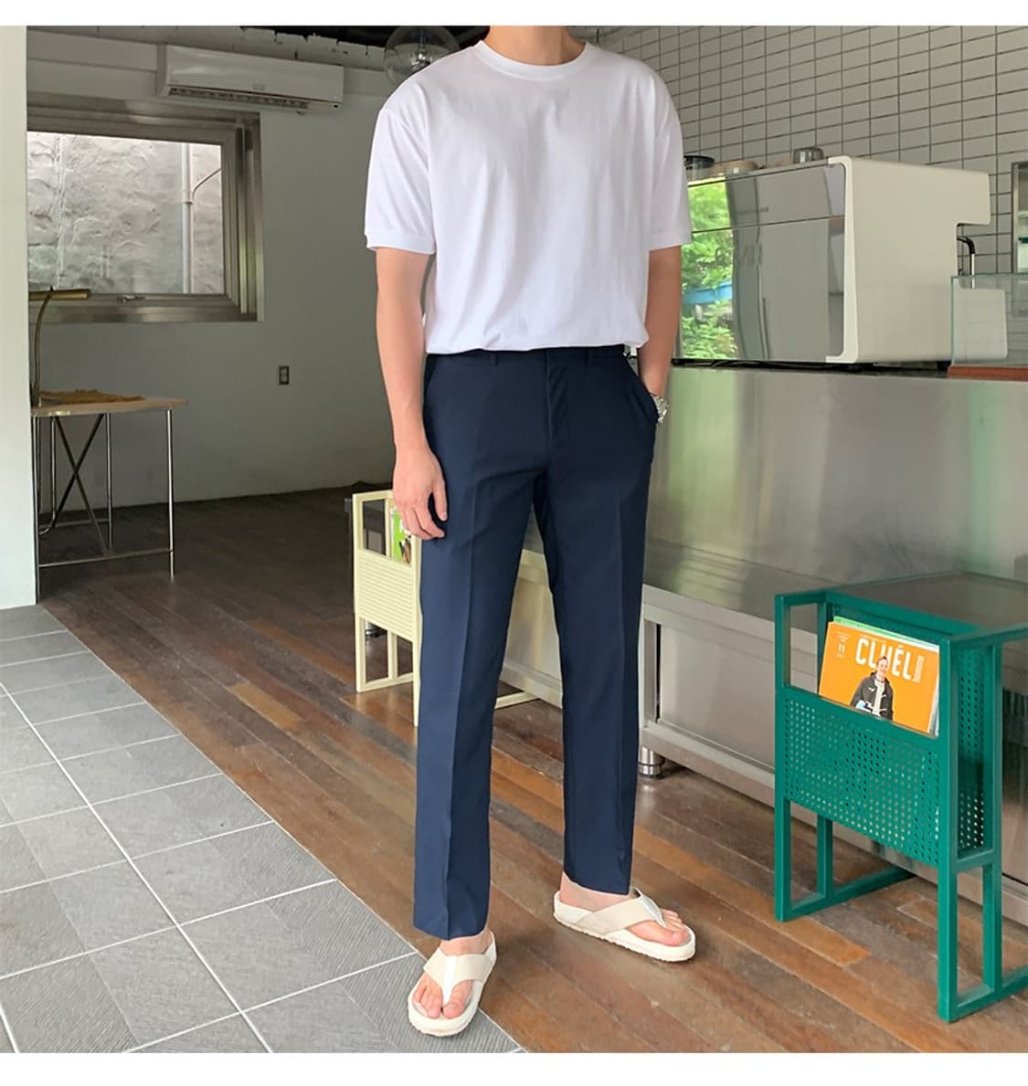(새상품) 썸머 히든 밴딩 네이비 슬랙스 29~30 상품이미지1