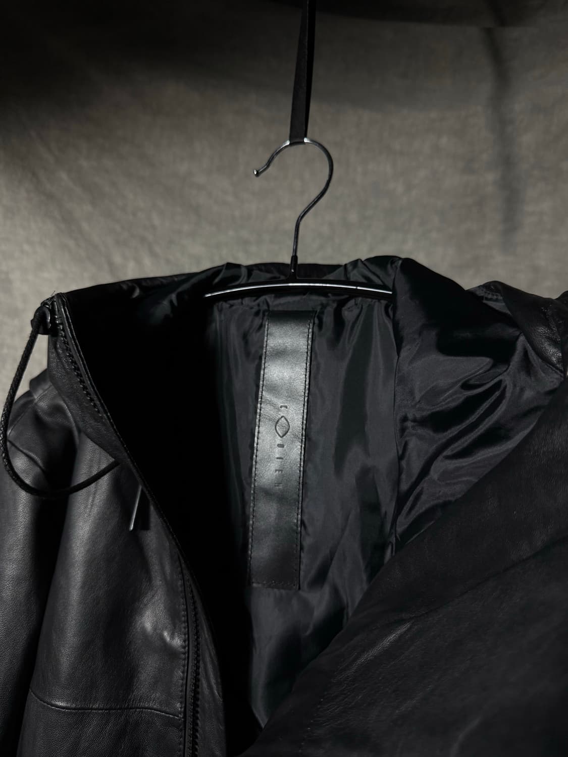 C DIEM Black Lamb Leather Hooded Jacket 상품이미지5