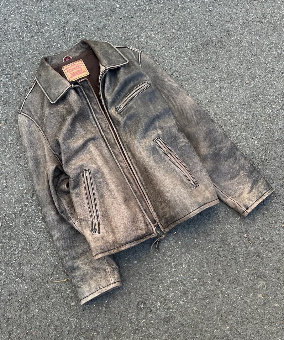 90s 빈티지 리바이스 싱글 레더자켓 상품이미지1