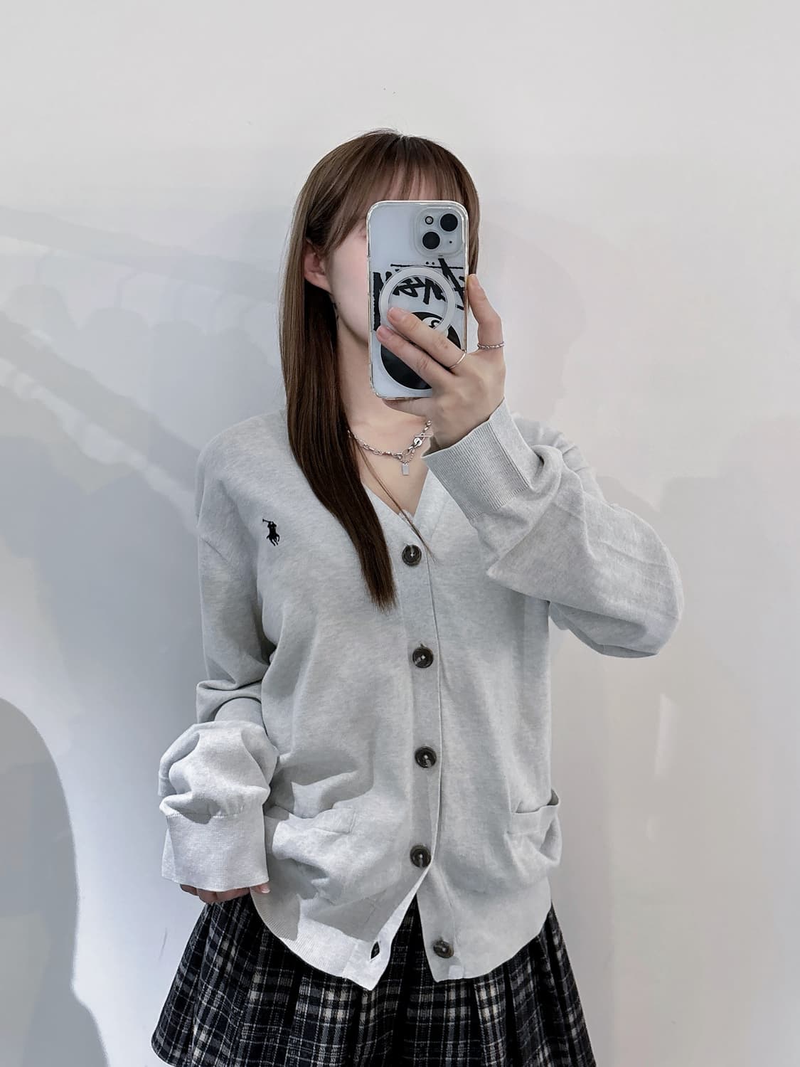 폴로랄프로렌 라이트그레이 포니 피마코튼 가디건 상품이미지3