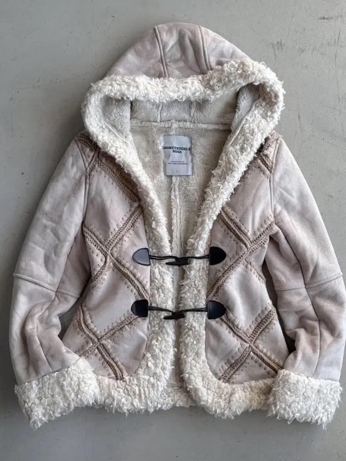 HONEYSUCKLE ROSE 빈티지 퍼 후드 무스탕 (착샷o) 상품이미지1