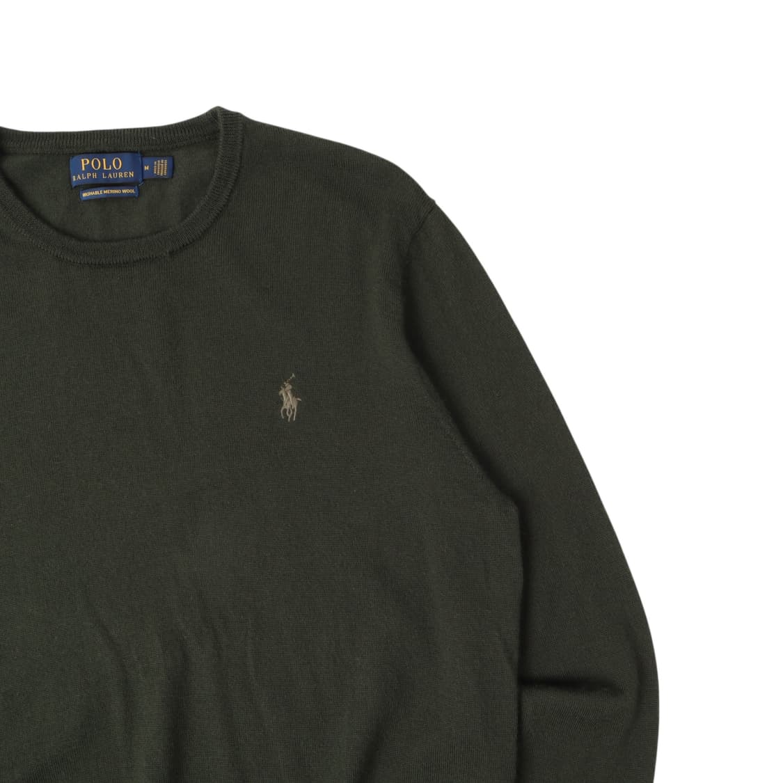 폴로 랄프로렌 다크그린 워셔블 메리노 울 라운드 니트 상품이미지3