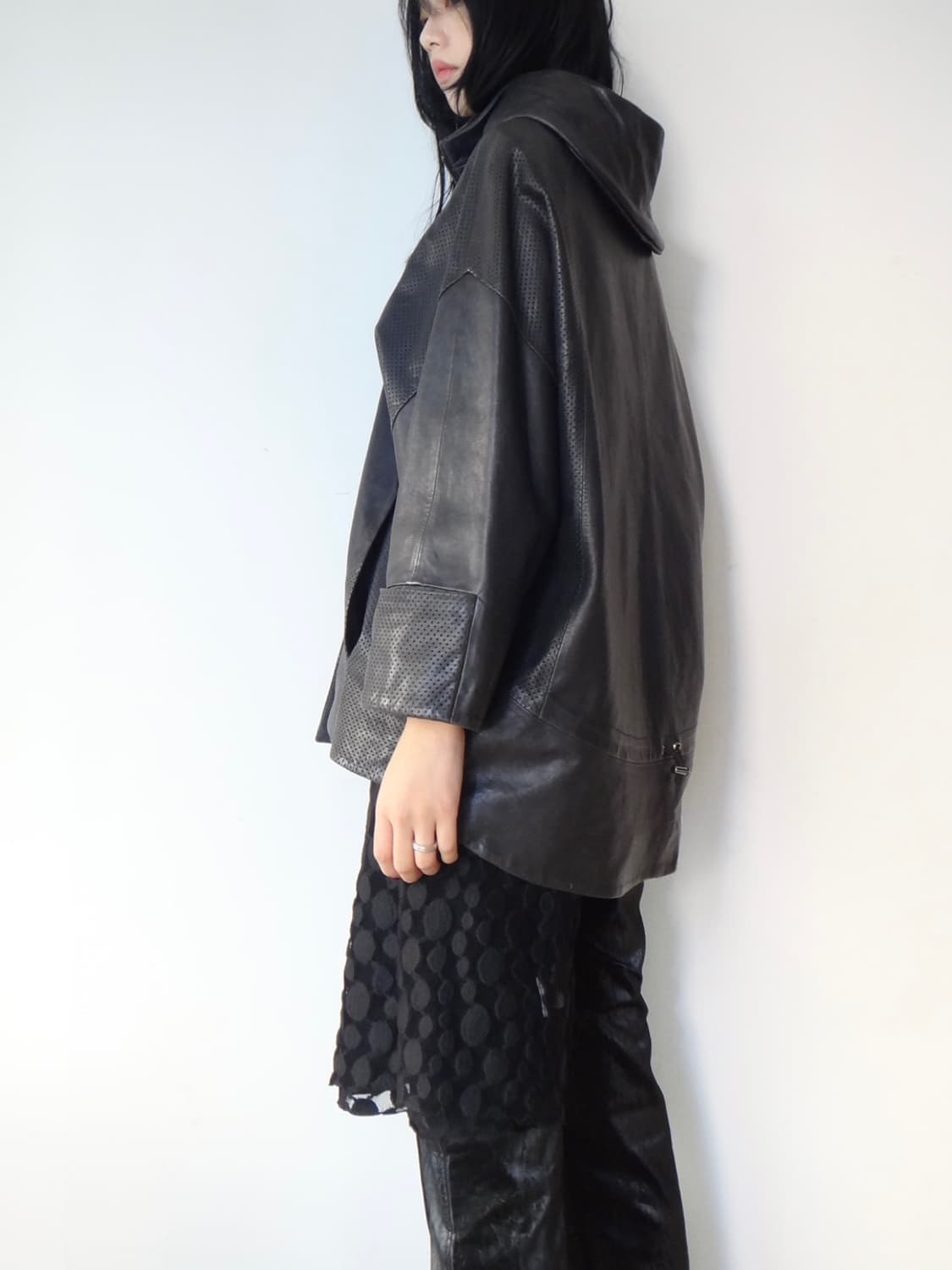 IZZAT BABA ninza hoody leather jacket  상품이미지8