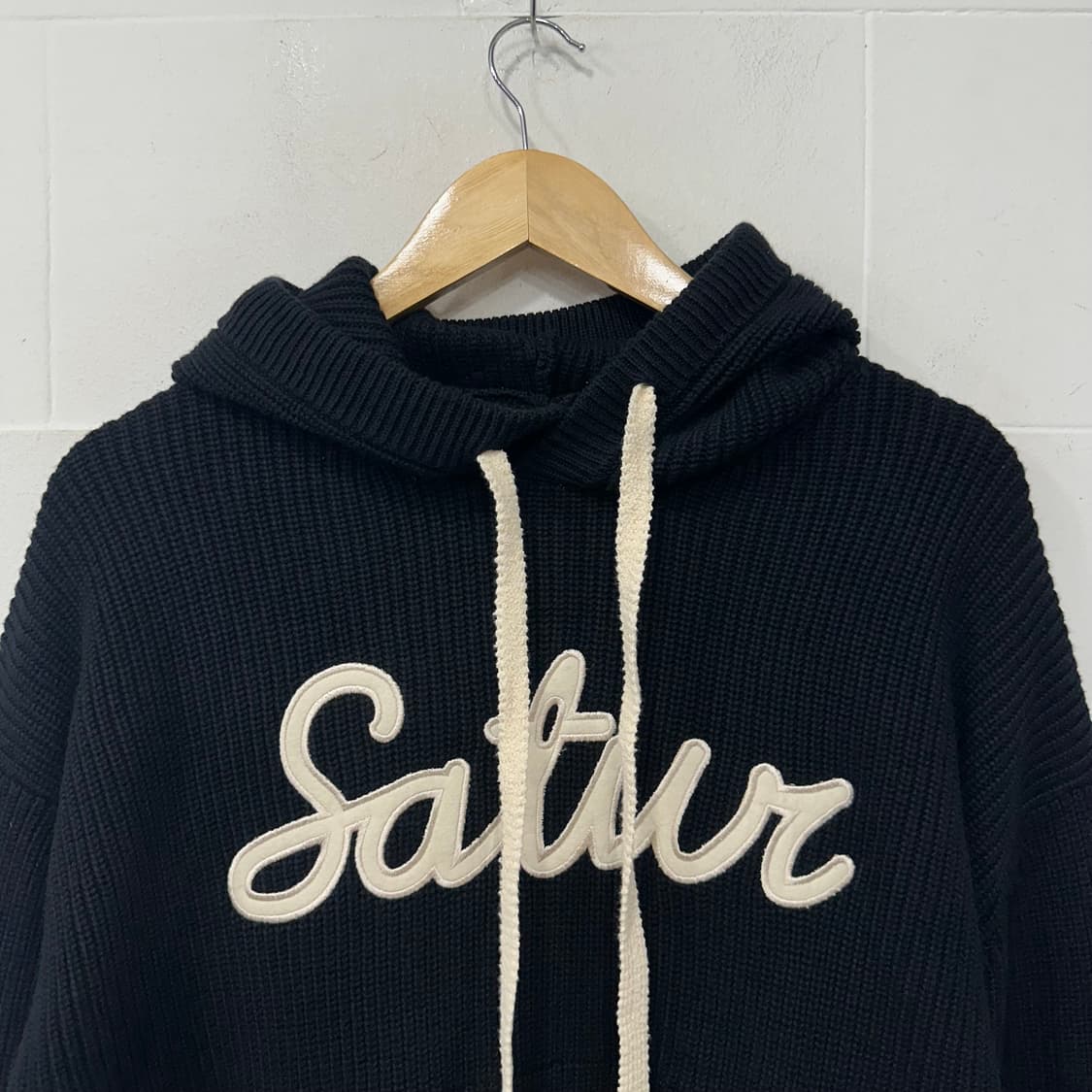 세터 아플리케 로고 캐시미어5% 블렌드 후드니트 상품이미지2