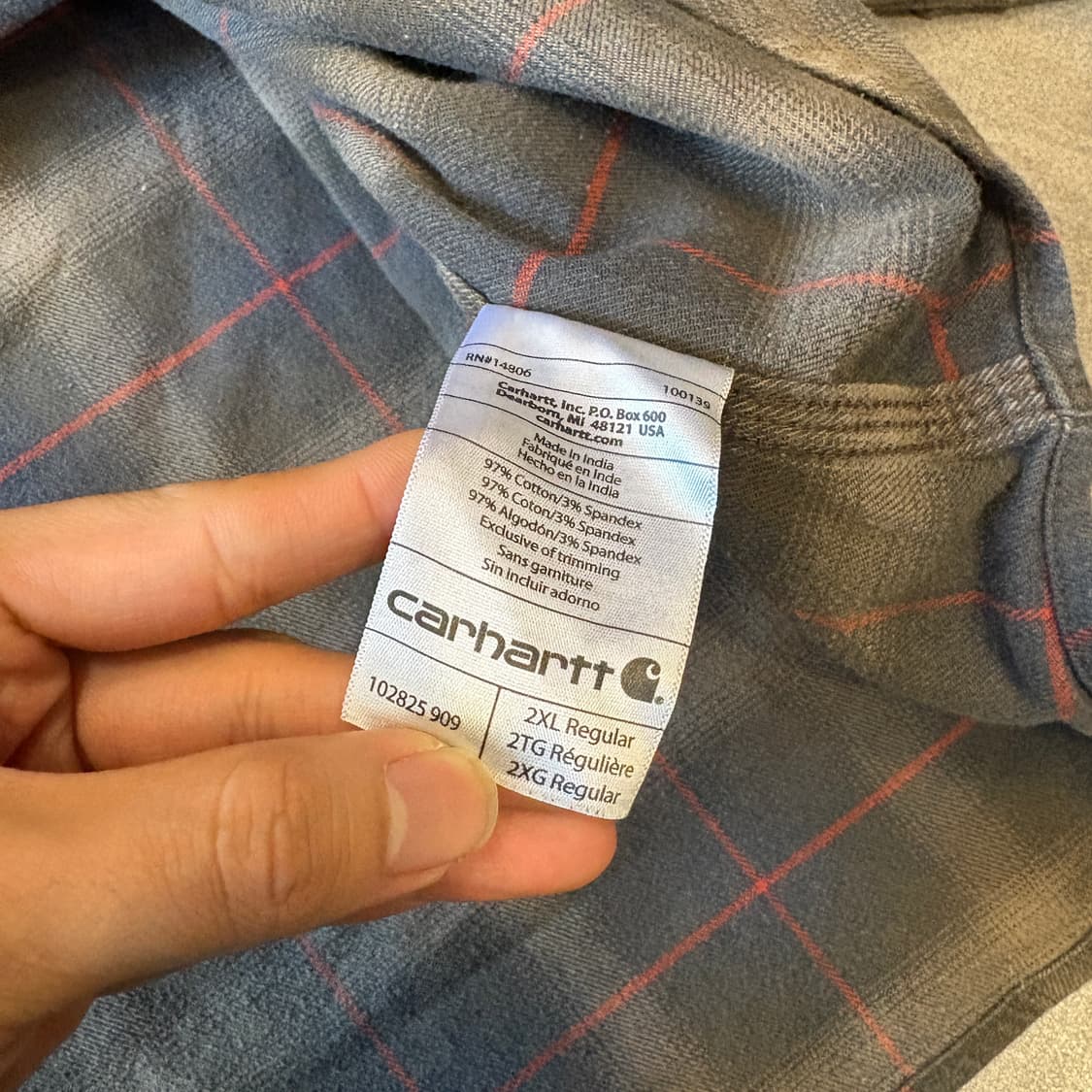 칼하트 정품 오리지널 해비 코튼 체크 긴팔 셔츠 상품이미지8