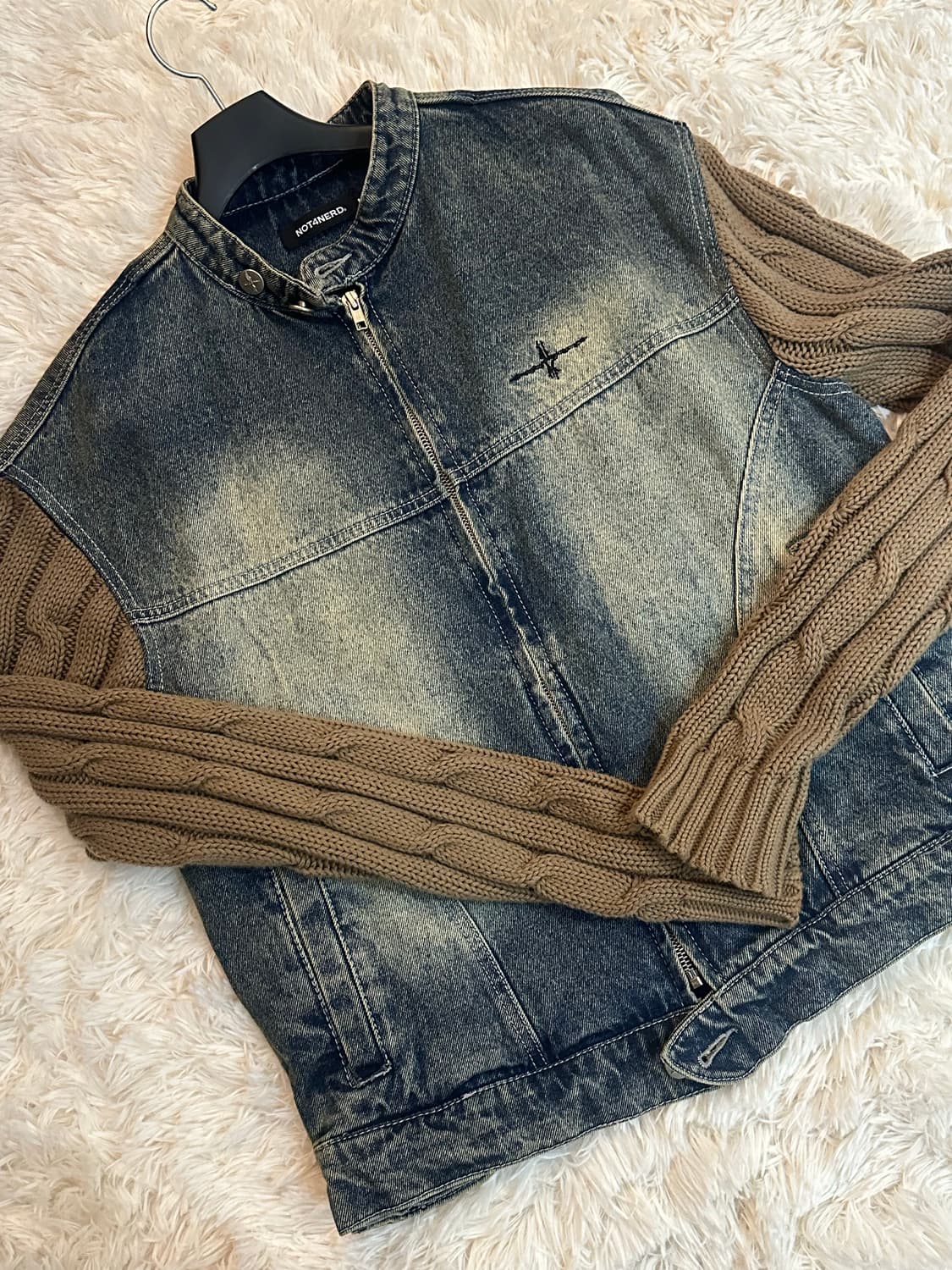 낫포너드 Knit Sleeve Denim Jacket  상품이미지1