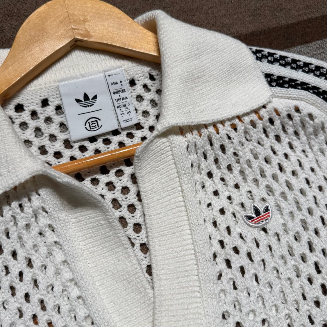 아디다스 클랏 크로셰 니트 폴로 반팔 L 화이트 상품이미지2