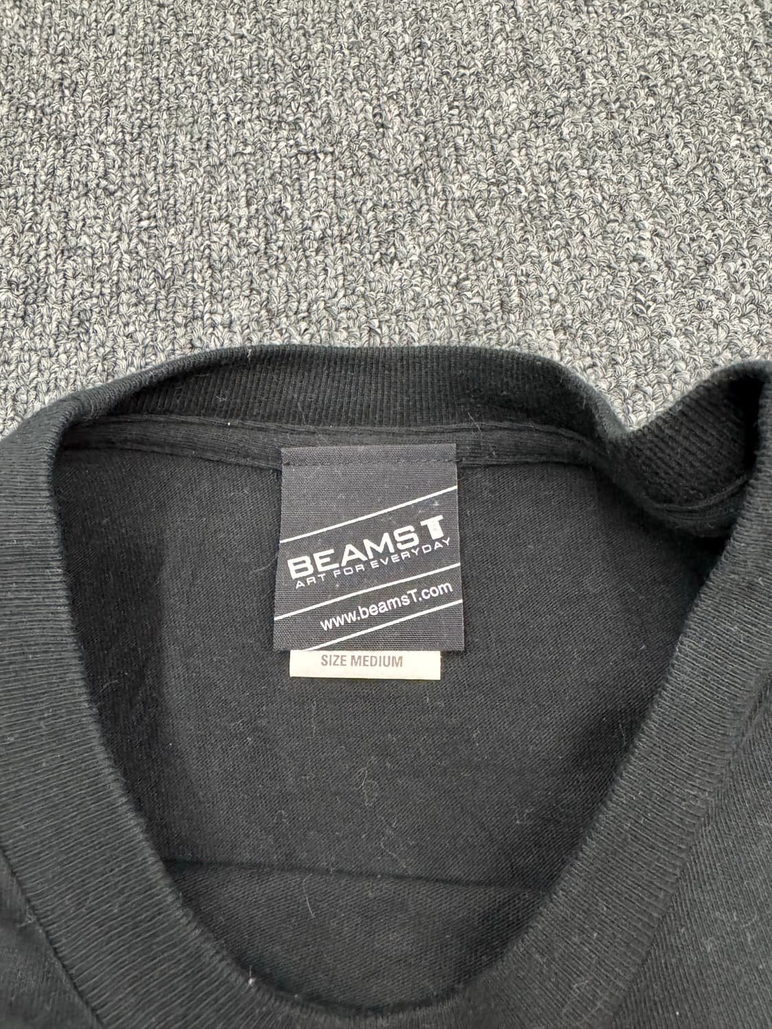 M)BEAMS T 빈티지 프린팅 블랙 반팔 티셔츠 상품이미지3