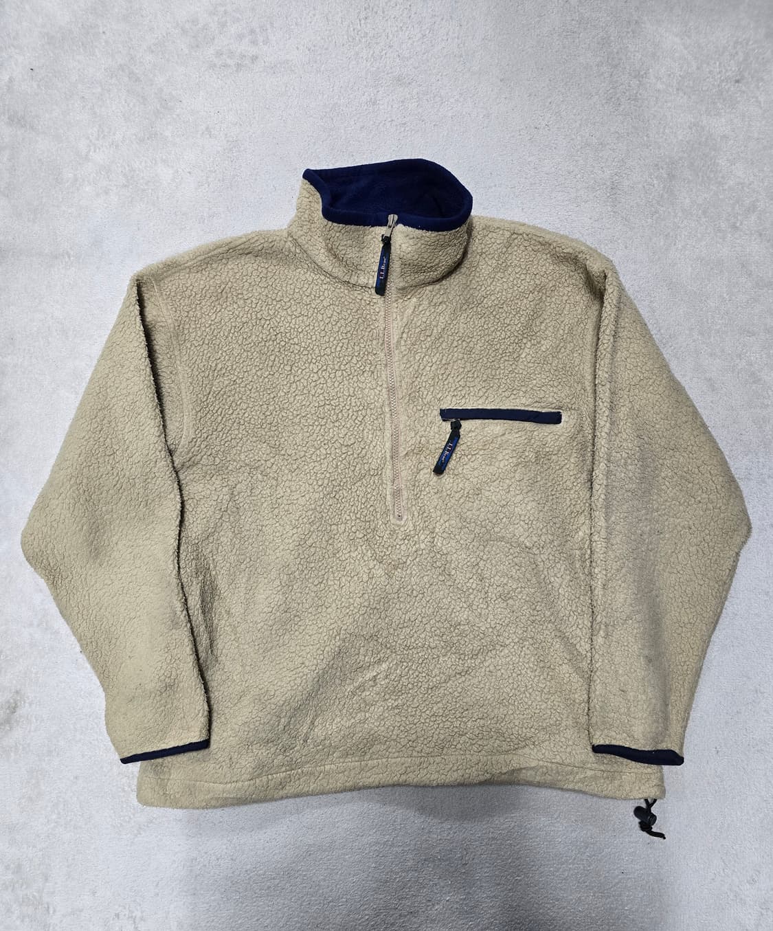 80s 칸예 엘엘빈 플리스 풀오버 내추럴 상품이미지1