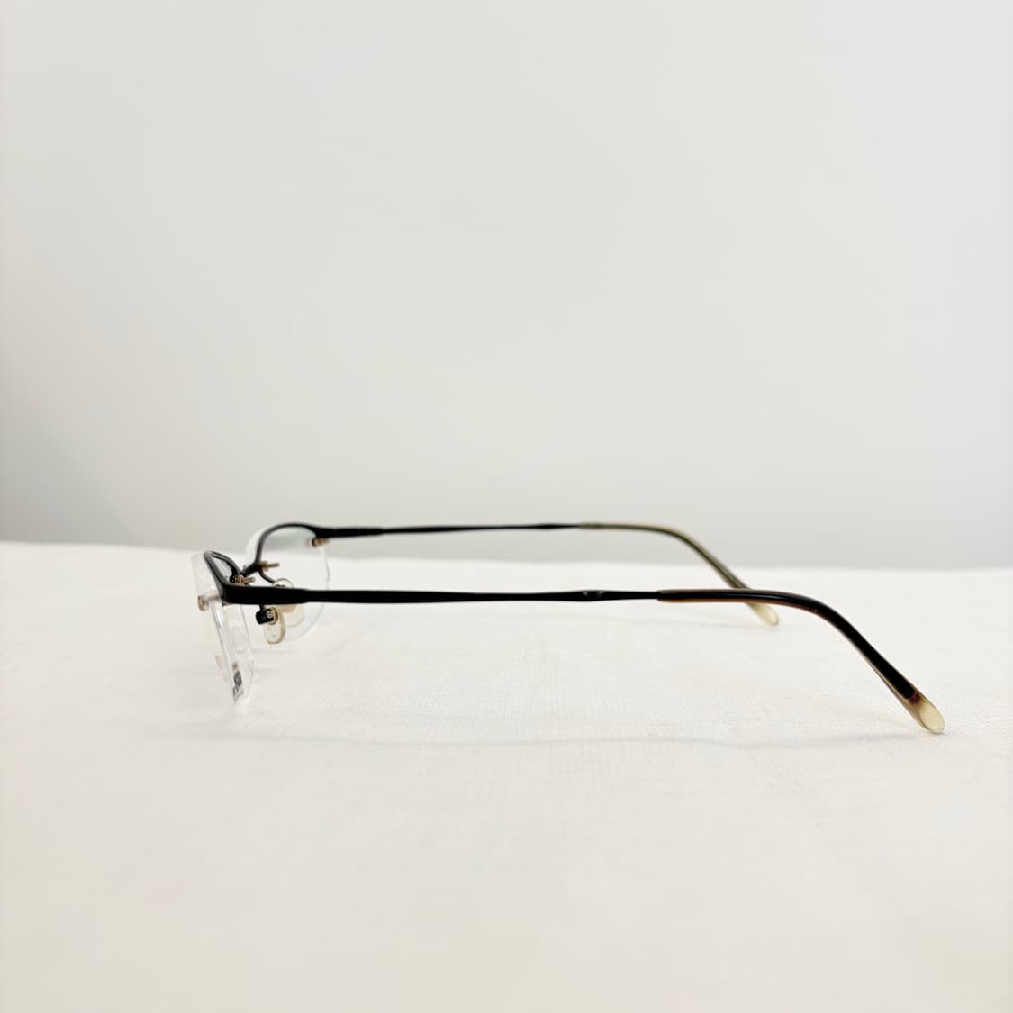 NIKOS 브라운 오벌 반무테 빈티지안경 상품이미지4