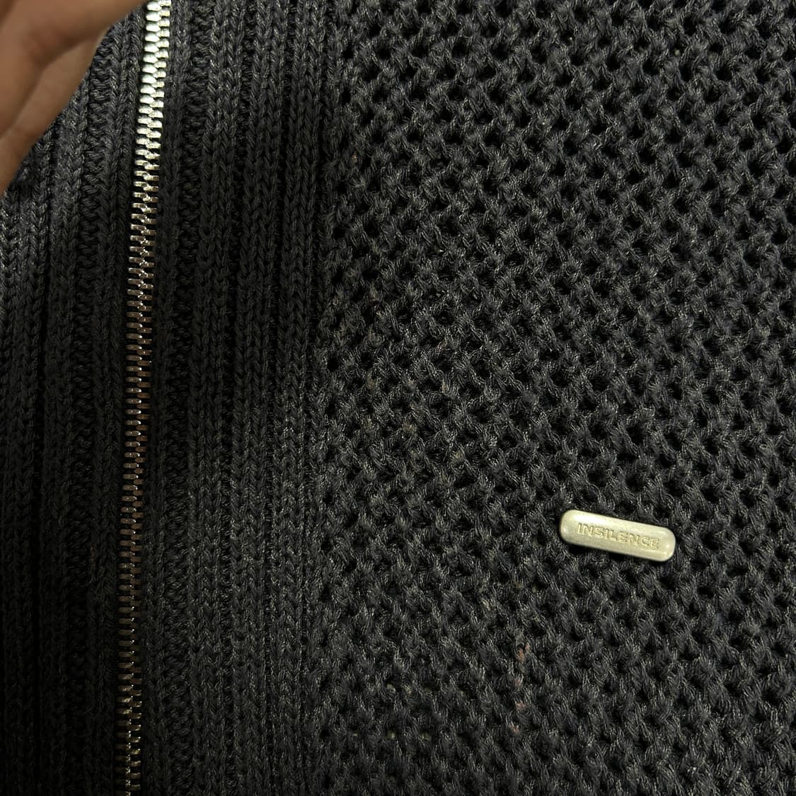 인사일런스 우먼스 메탈로고 메쉬 니트 후드집업(F) 상품이미지5