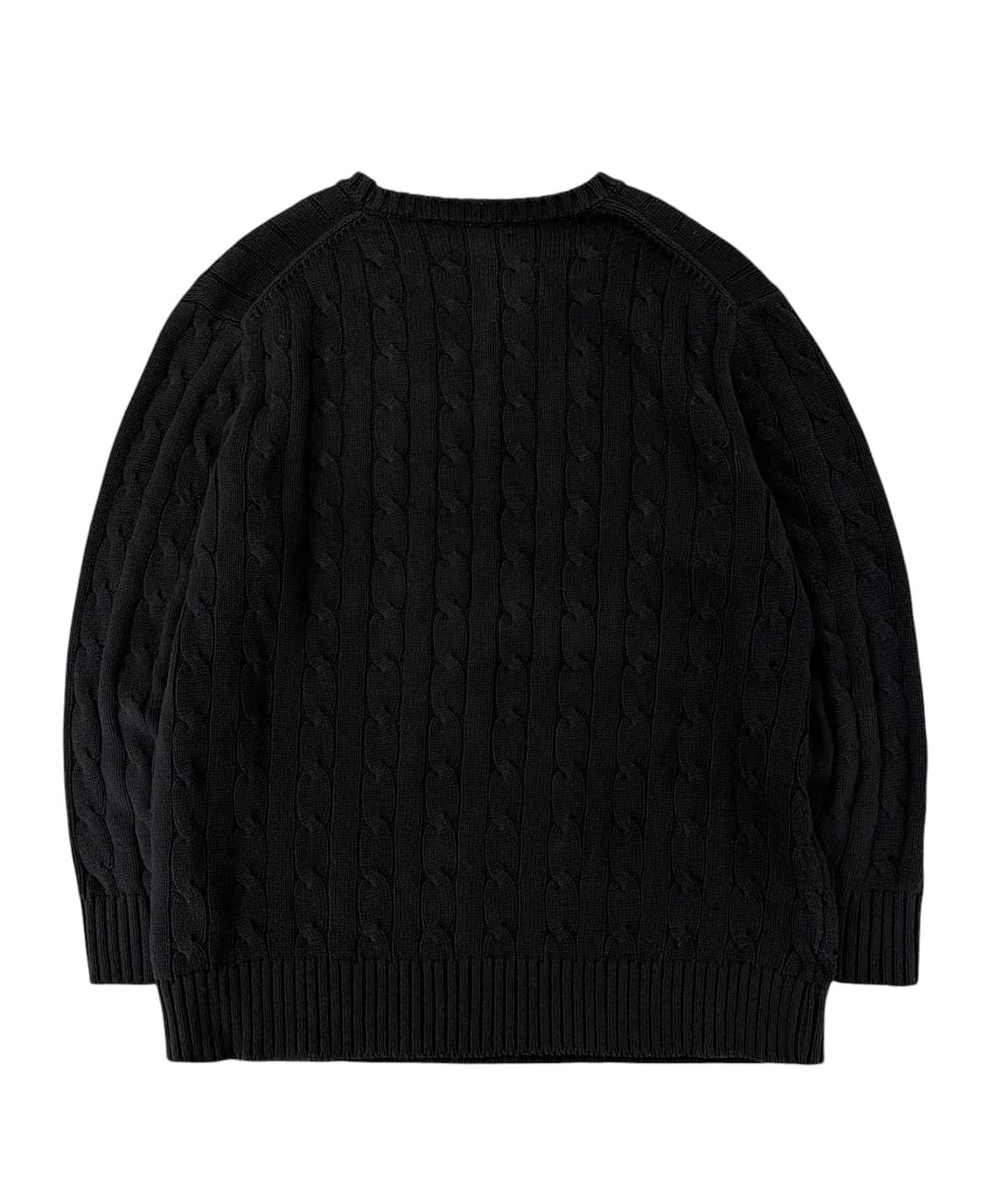 폴로 꽈배기 니트 블랙 (L) 상품이미지8