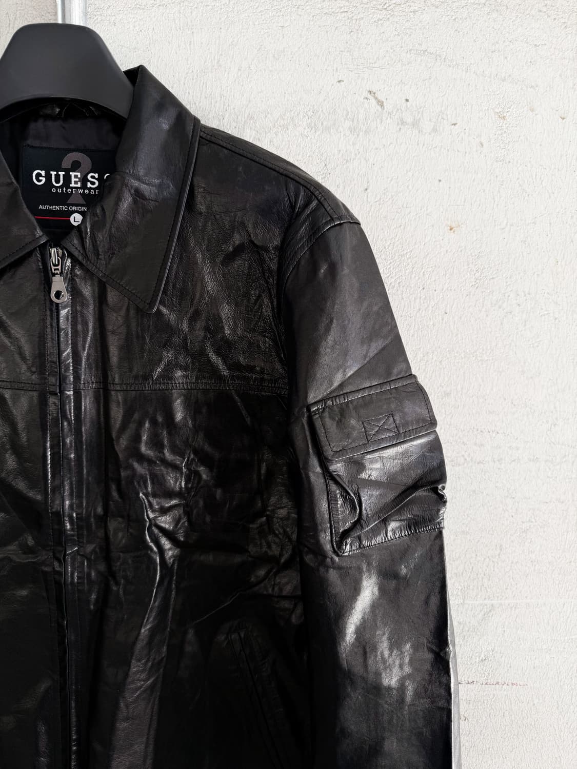 Guess Genuine Leather Zip-Up Jacket 상품이미지3