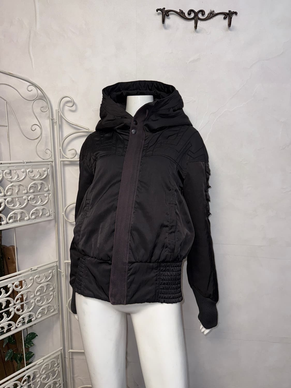 DIESEL black geometric pocket hood 패딩 상품이미지8