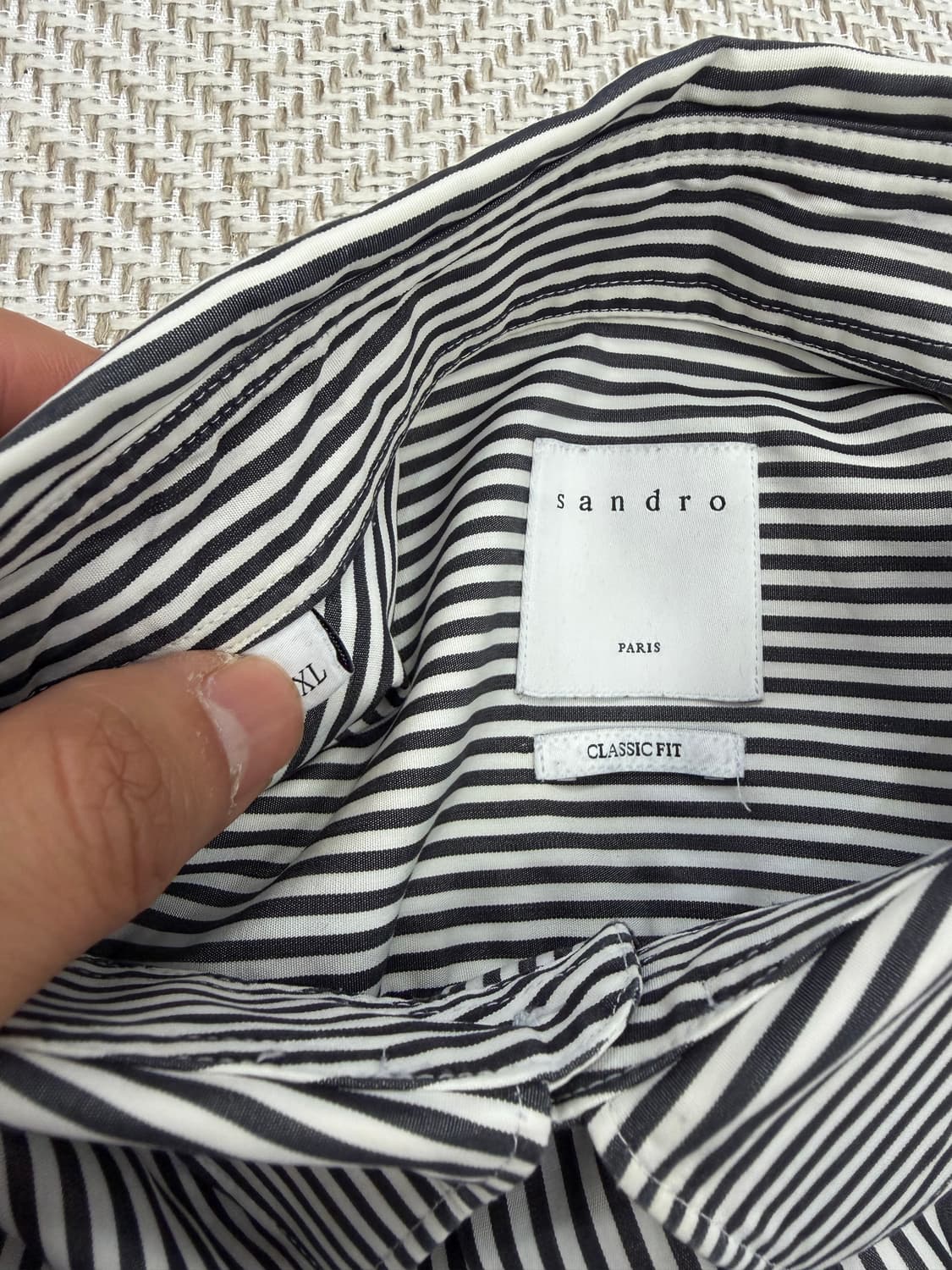 정품) 산드로 남성 스트라이프 셔츠 XL 상품이미지5