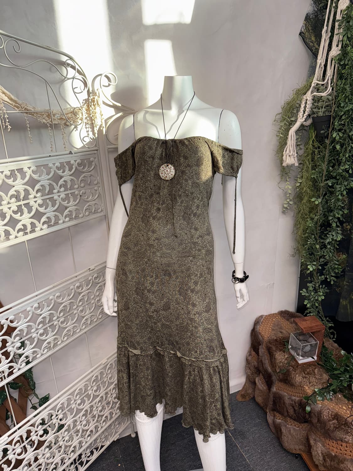Max&Co khaki  paisley floral 오프숄더 ops 상품이미지7