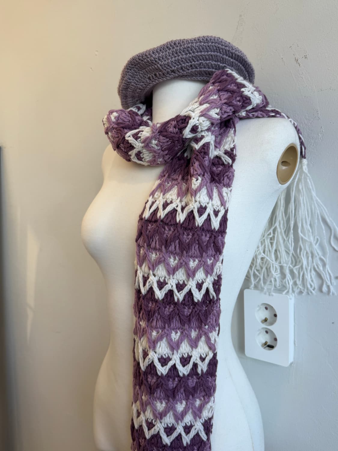 퍼플 뜨개 목도리 상품이미지3