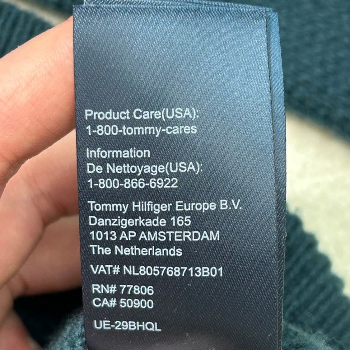 타미힐피거 그린 타미진스 로고 자수 블루종 니트 집업 가디건 XS 상품이미지8