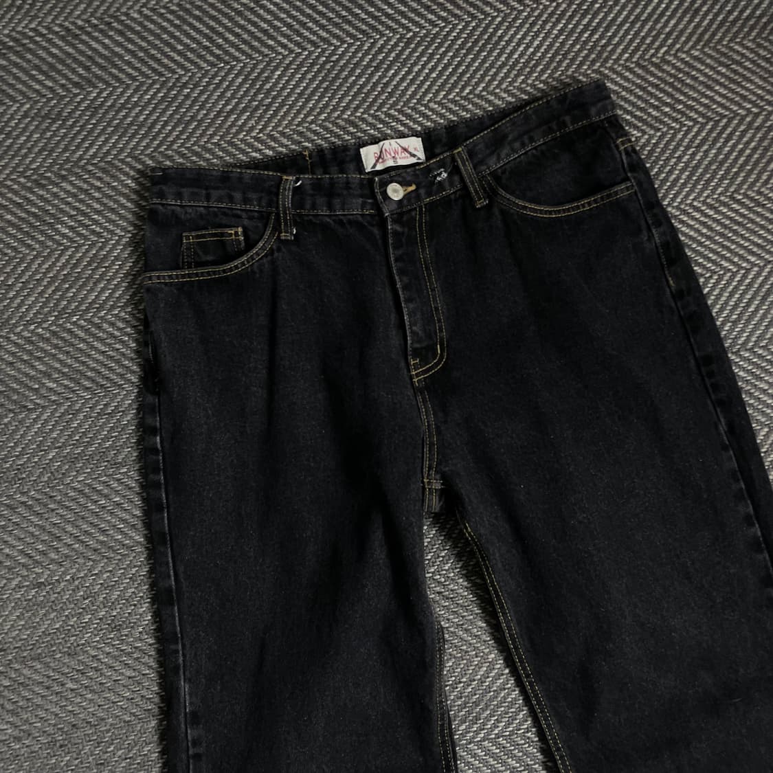 런웨이 빈티지 흑청 와이드 데님 스트레이트 팬츠 y 4859 상품이미지4