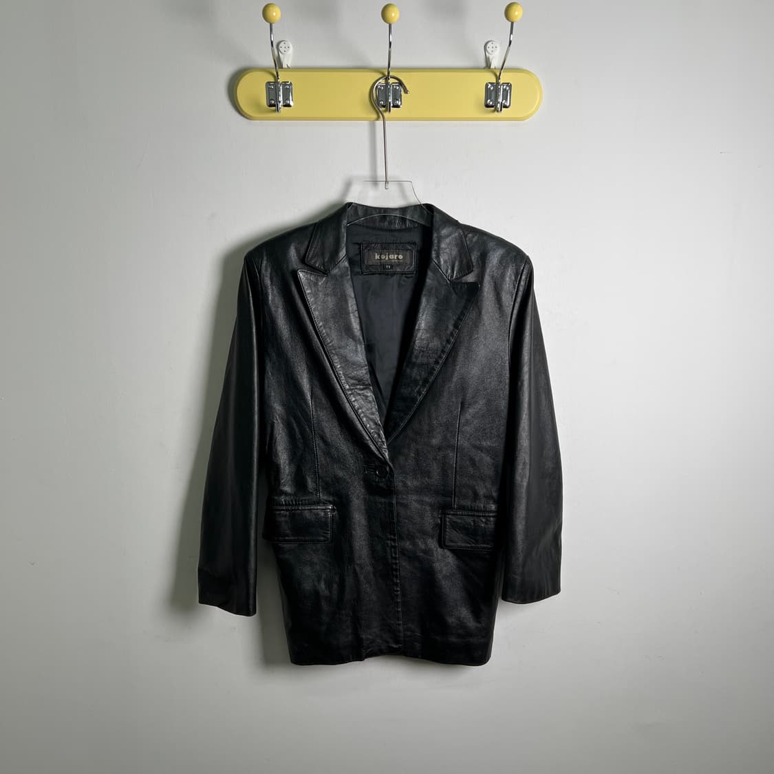 VTG 빈티지 블랙 레더 블레이저 자켓 상품이미지1