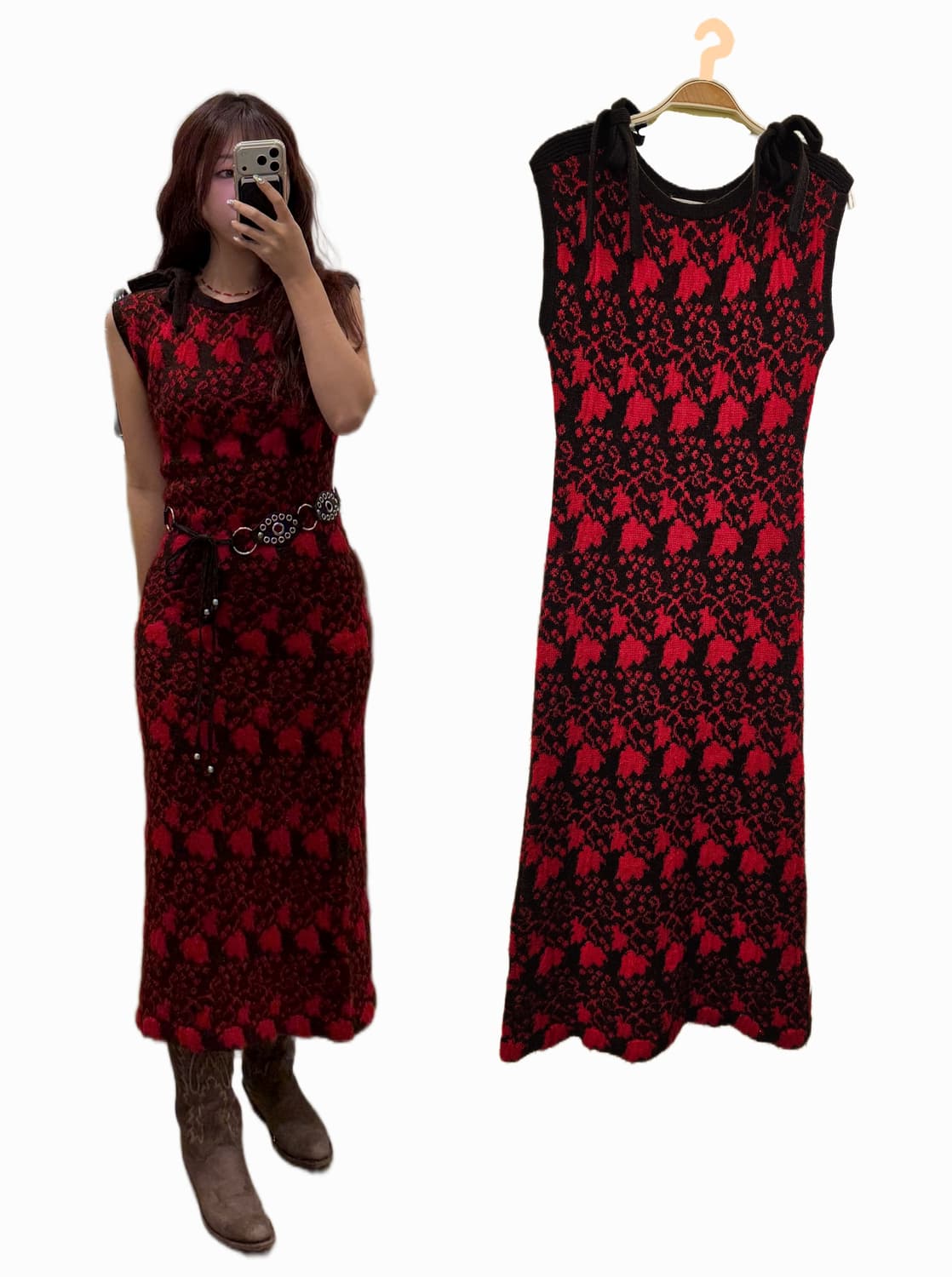 Karinca 포도넝쿨 울 니트 롱OPS 상품이미지2