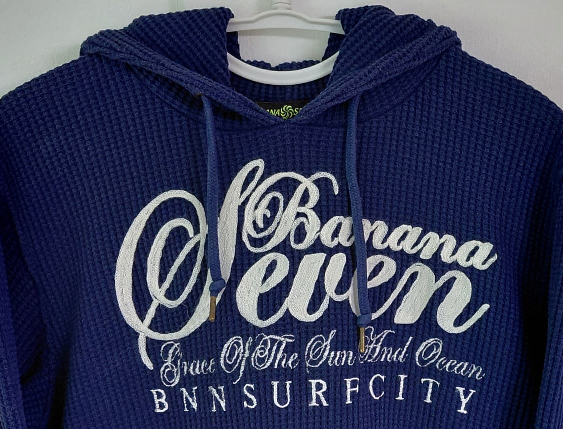 [L] Banana Seven 빅로고 와플 후드티 - 네이비 상품이미지2