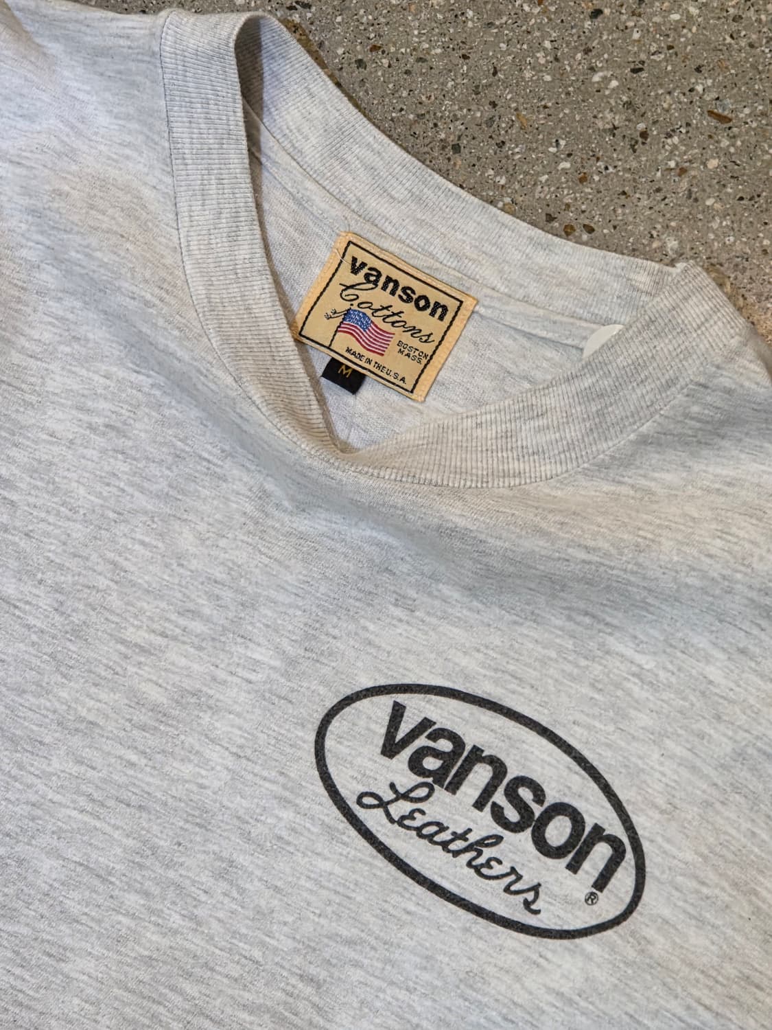 Vanson 밴슨 오트밀그레이 레터링 롱슬리브 상품이미지4