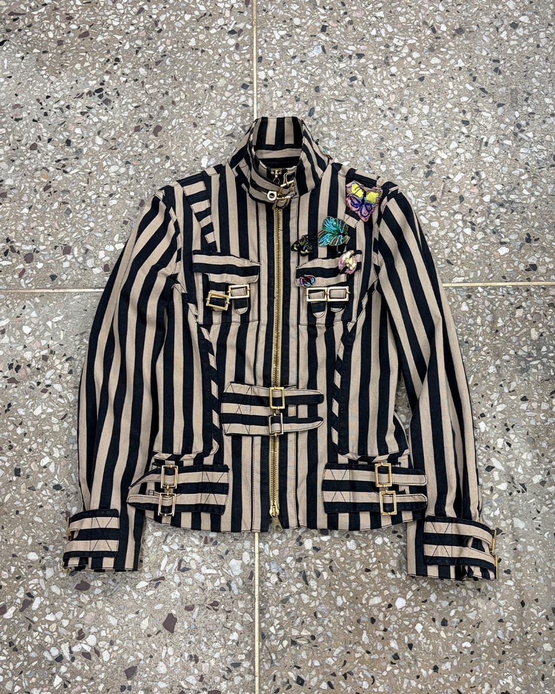 가에타노 나바라 2004S/S 스트라이프 아플리케 자켓 상품이미지1