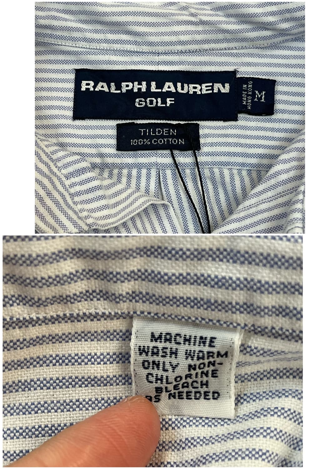 폴로 랄프로렌 골프 스트라이프 셔츠 스카이블루 M #csz3949  상품이미지3