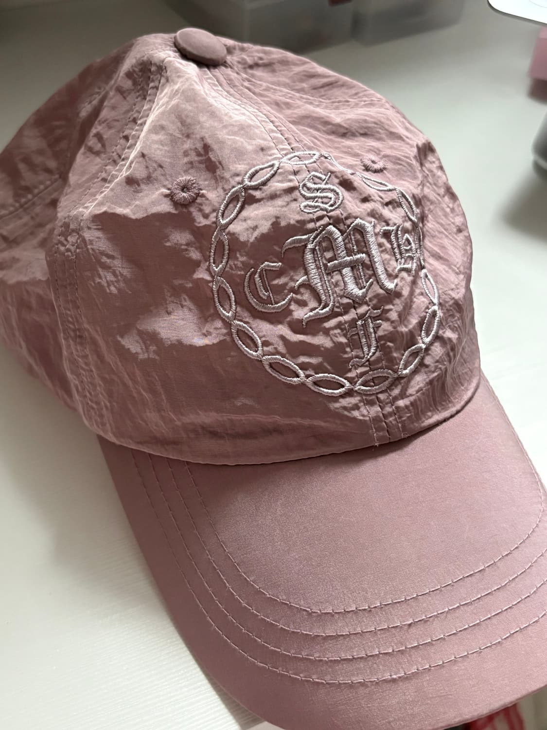 미스치프 워시드 나일론 볼캡 핑크 상품이미지2