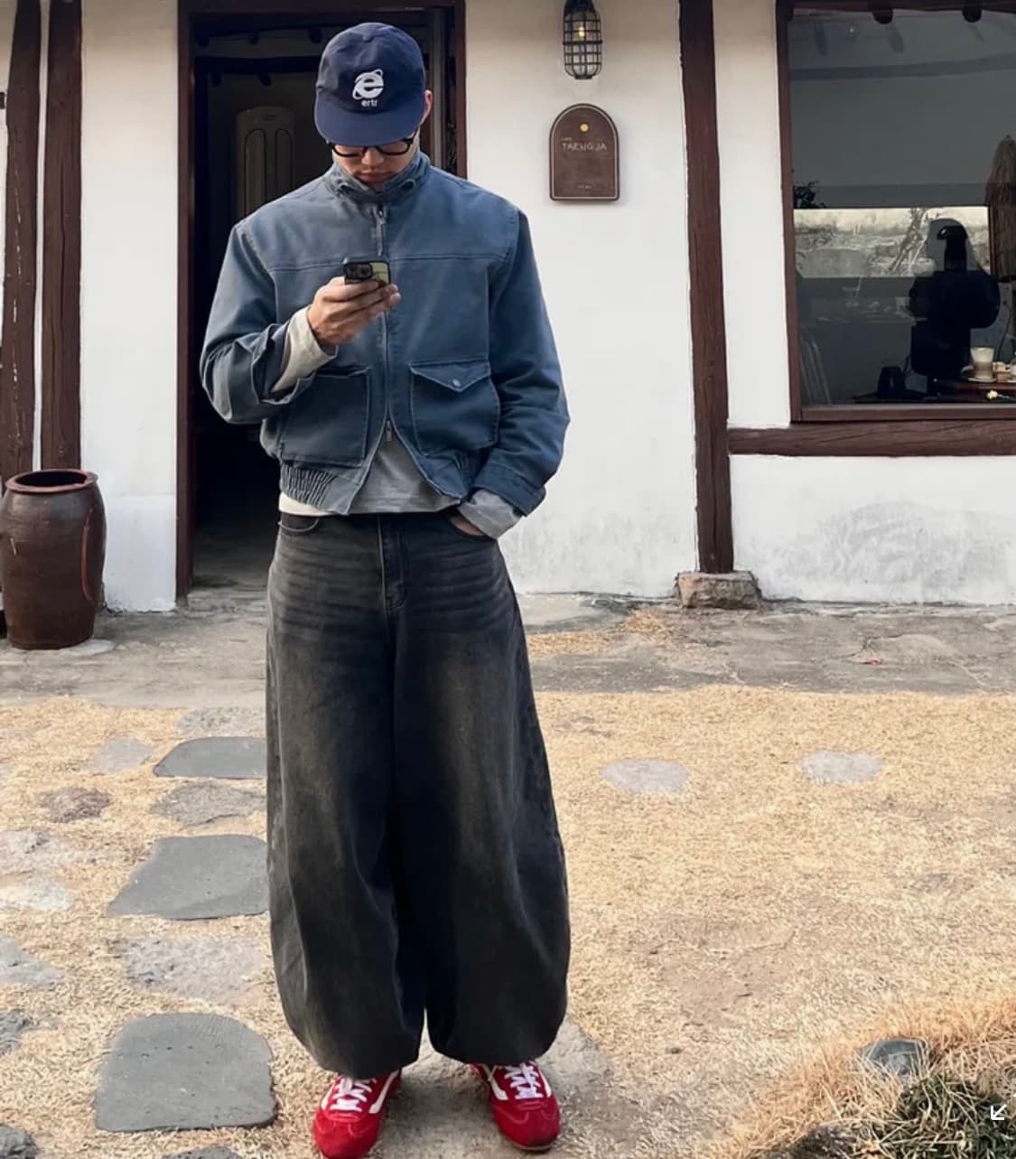 기철 벌룬핏 데님팬츠 블랙 xs 상품이미지1