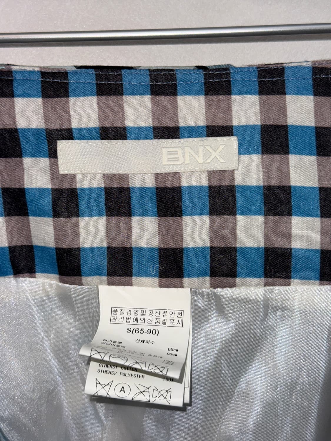 BNX denim check chiffon python patch sk 상품이미지4