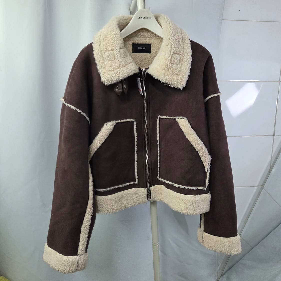 여 66 에모다(emoda) A급 스웨이드 레더 무스탕 자켓 상품이미지2