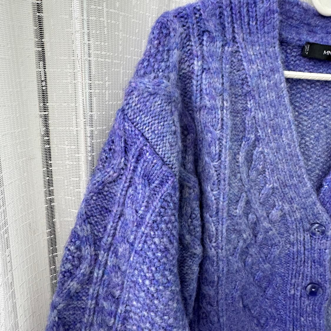 망고 퍼플 케이블 니트가디건 상품이미지4